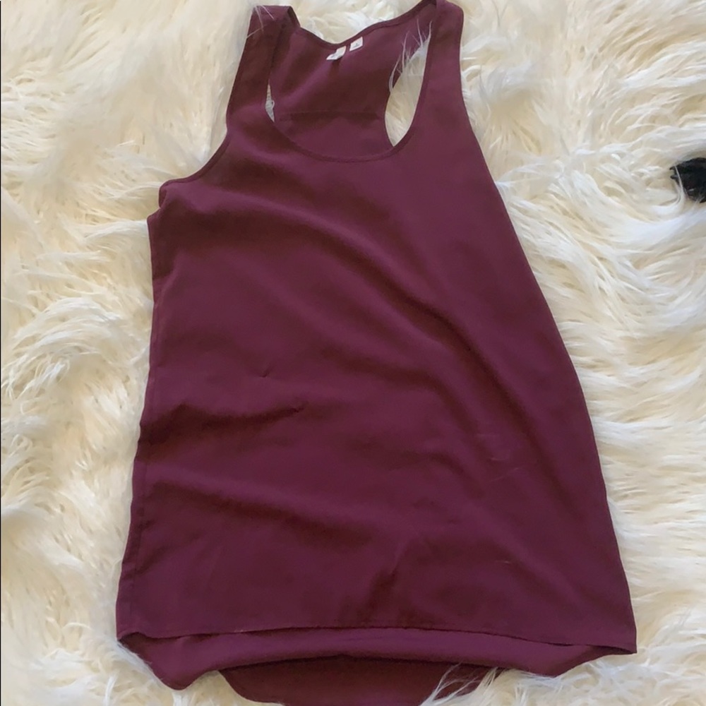 Wine colored business casual blouse